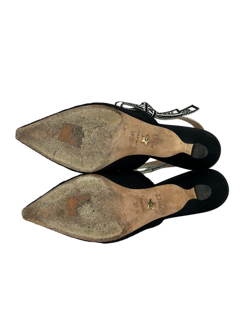 Dior Sandals 37 D Black Ivory Ribbon J'adior - Picture 4 of 7